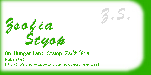 zsofia styop business card